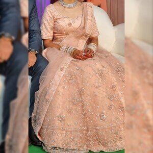 Net baby pink color lehenga NEGOTIABLE